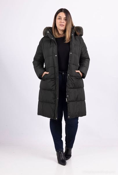 Picture of CURVY GIRL QUILTED HOODED JACKET WITH FUR